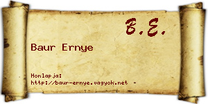 Baur Ernye névjegykártya
